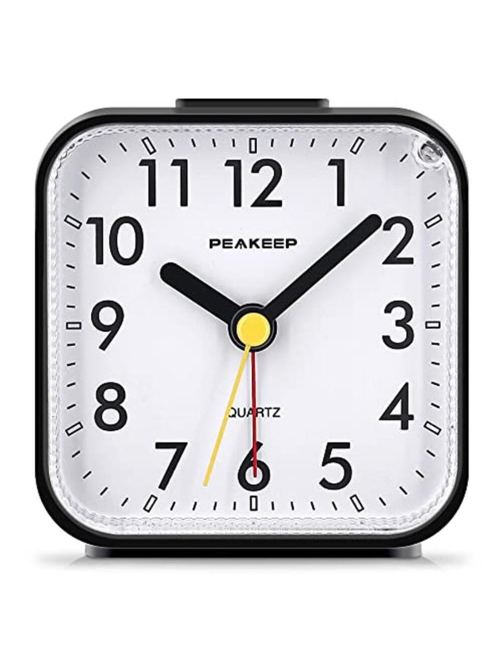 Analog Alarm Clock Black Silent Non Ticking Battery Operated Snooze Light Desk
